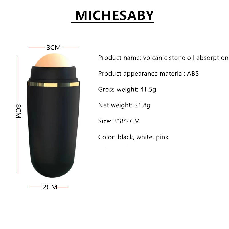 Face Oil Absorbing Roller Natural Volcanic Stone Massage Body Stick