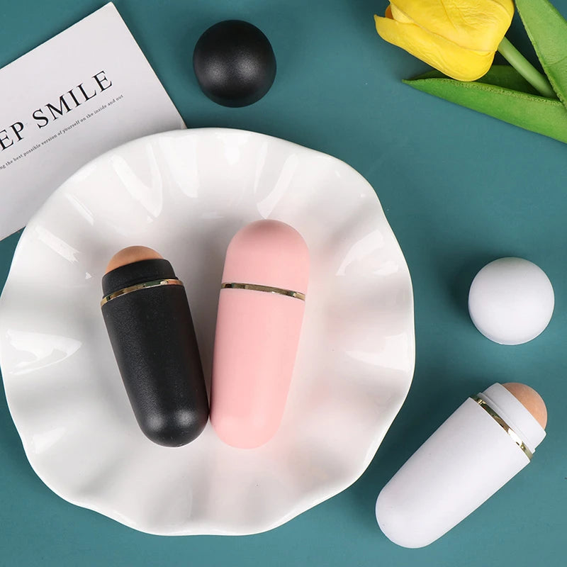 Face Oil Absorbing Roller Natural Volcanic Stone Massage Body Stick