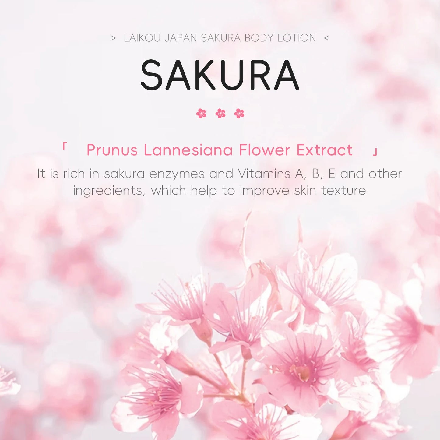 LAIKOU Japan Sakura Body Lotion and Moisturizer