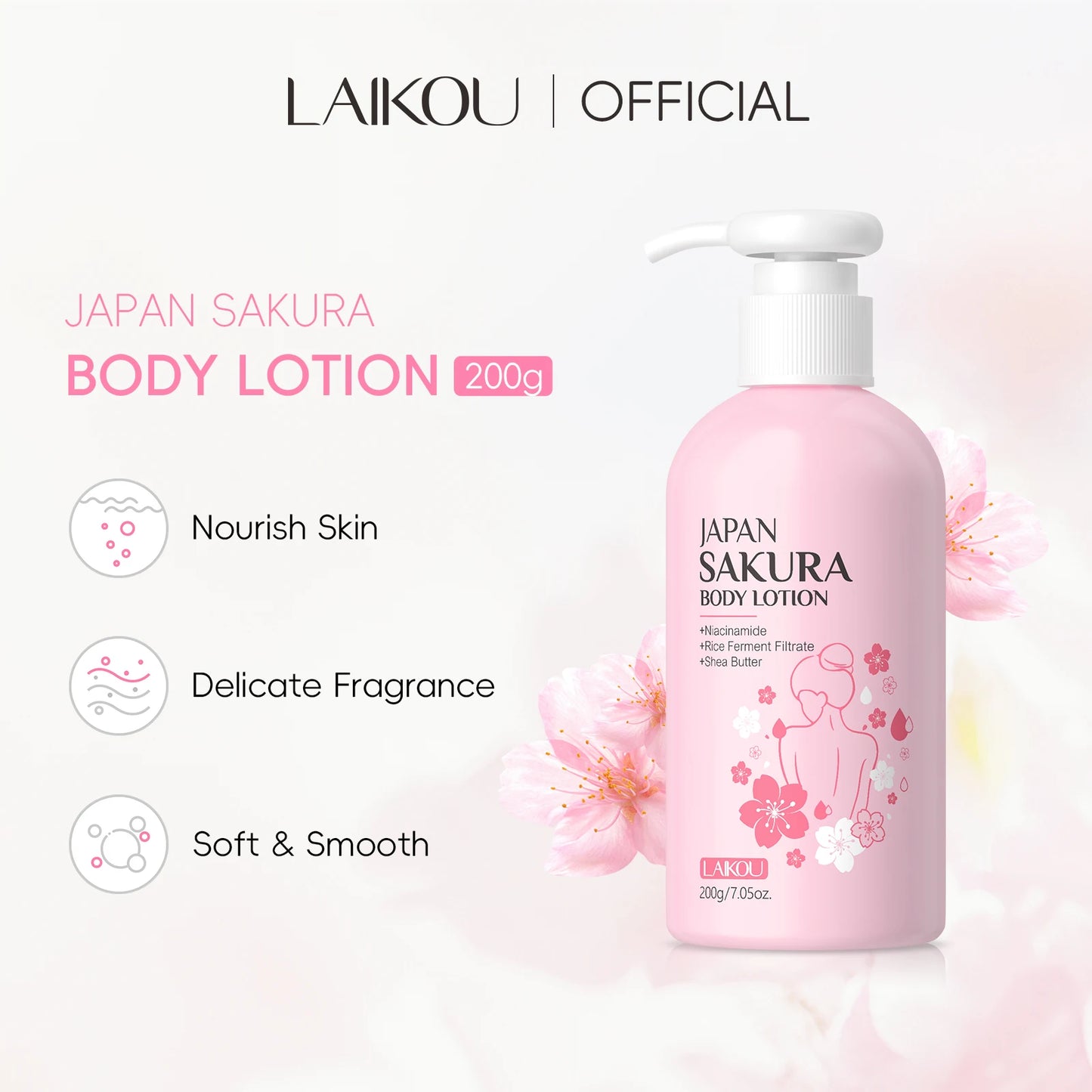 LAIKOU Japan Sakura Body Lotion and Moisturizer