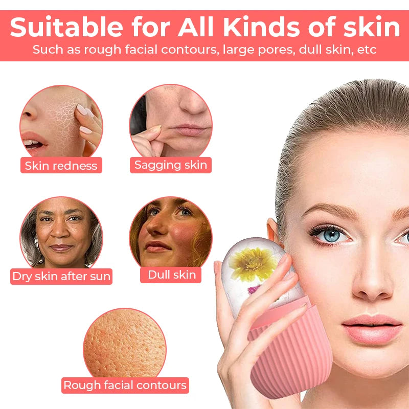 Reusable Silicone Ice Cube Facial Eye Roller and Massager