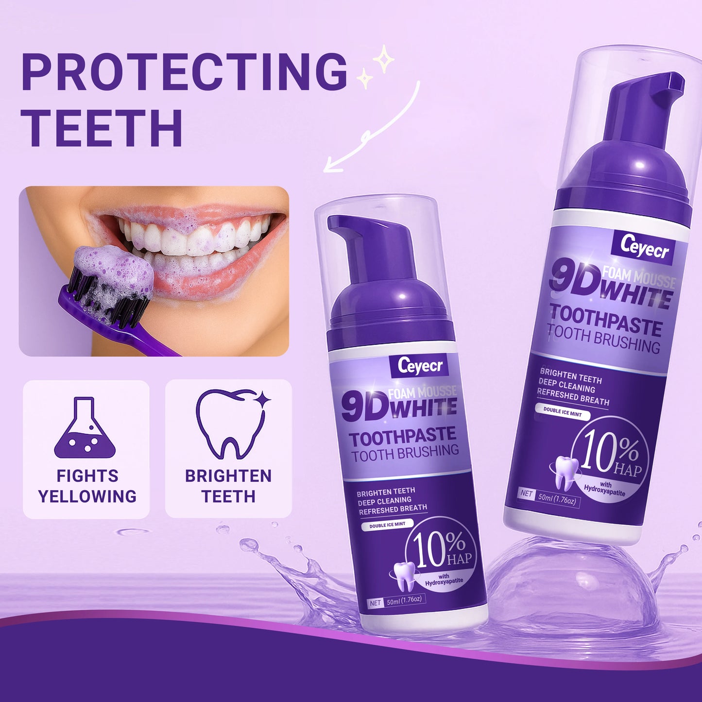9D white Mousse Teeth Whitening Toothpaste
