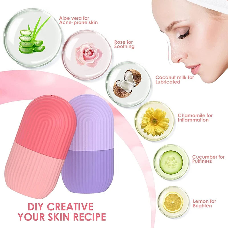 Reusable Silicone Ice Cube Facial Eye Roller and Massager